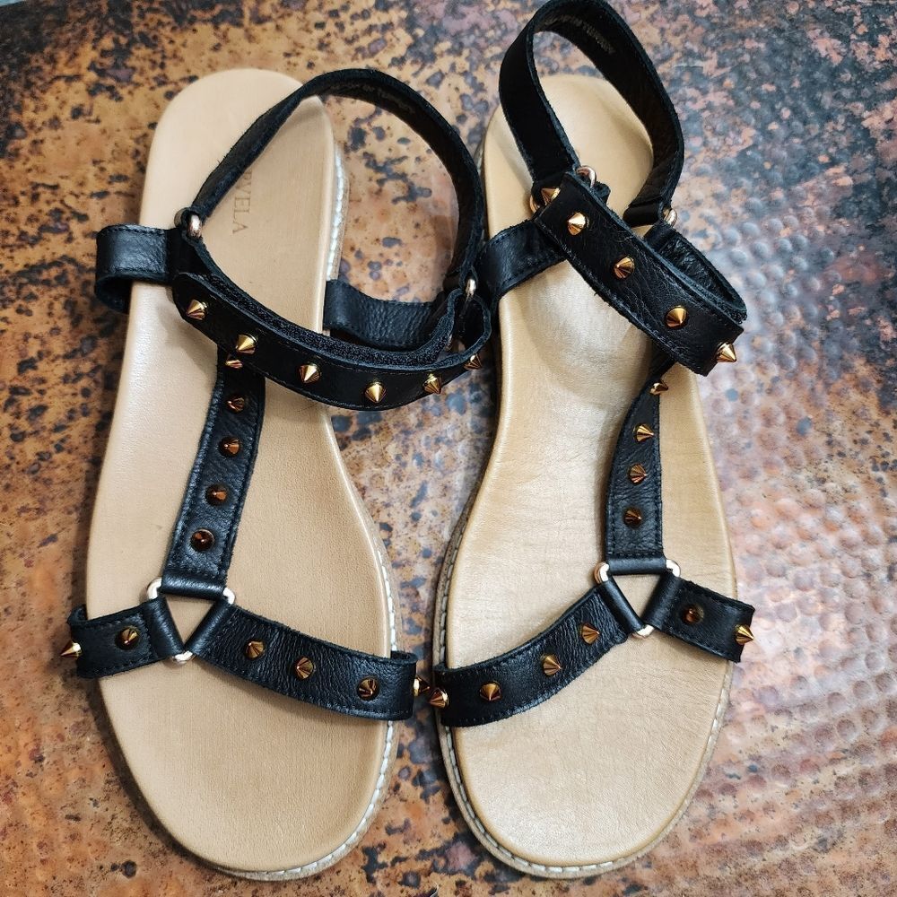 Carvela 'Kilter' Black Studded Leather Sandals - Picture 4 of 16